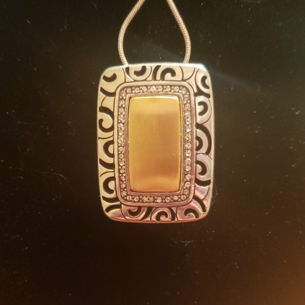 Brighton Rythms Reversible Silver Tone Necklace